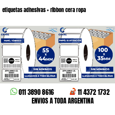 etiquetas adhesivas   ribbon cera ropa