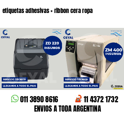 etiquetas adhesivas   ribbon cera ropa