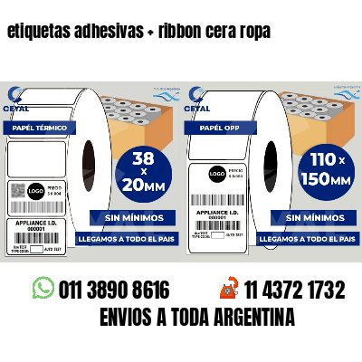 etiquetas adhesivas   ribbon cera ropa