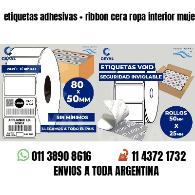 etiquetas adhesivas   ribbon cera ropa interior mujer