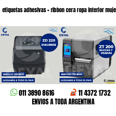 etiquetas adhesivas   ribbon cera ropa interior mujer