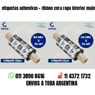 etiquetas adhesivas   ribbon cera ropa interior mujer