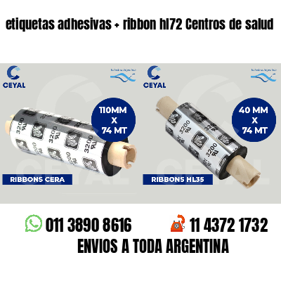 etiquetas adhesivas   ribbon hl72 Centros de salud