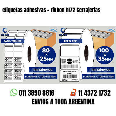 etiquetas adhesivas   ribbon hl72 Cerrajerías