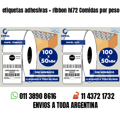 etiquetas adhesivas   ribbon hl72 Comidas por peso