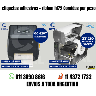 etiquetas adhesivas   ribbon hl72 Comidas por peso