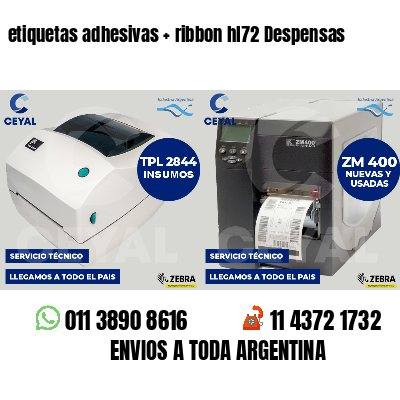 etiquetas adhesivas   ribbon hl72 Despensas