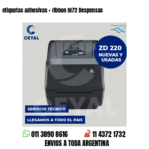 etiquetas adhesivas   ribbon hl72 Despensas