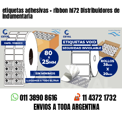 etiquetas adhesivas   ribbon hl72 Distribuidores de indumentaria