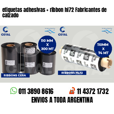 etiquetas adhesivas   ribbon hl72 Fabricantes de calzado