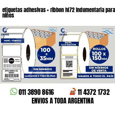 etiquetas adhesivas   ribbon hl72 Indumentaria para niños