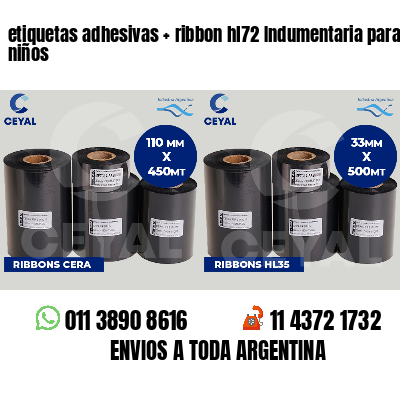 etiquetas adhesivas   ribbon hl72 Indumentaria para niños