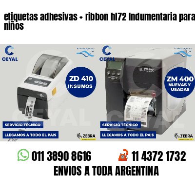 etiquetas adhesivas   ribbon hl72 Indumentaria para niños