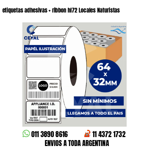 etiquetas adhesivas   ribbon hl72 Locales Naturistas