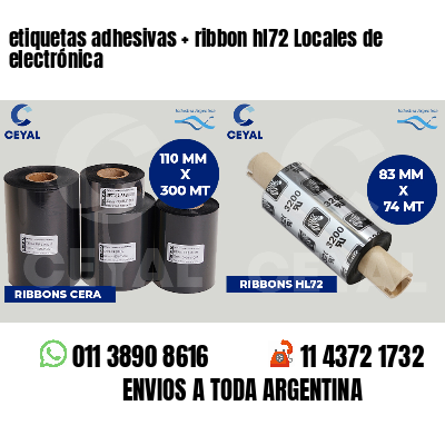 etiquetas adhesivas   ribbon hl72 Locales de electrónica