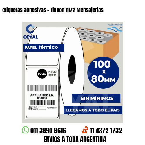 etiquetas adhesivas   ribbon hl72 Mensajerías