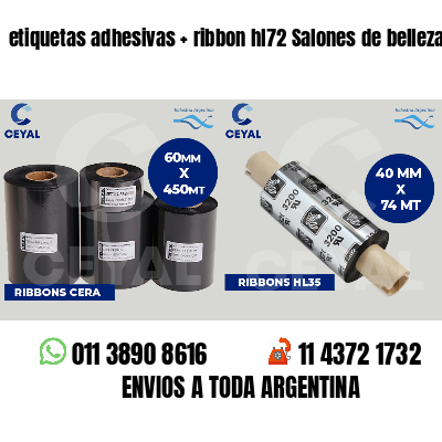 etiquetas adhesivas   ribbon hl72 Salones de belleza