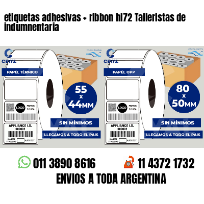 etiquetas adhesivas   ribbon hl72 Talleristas de indumnentaria