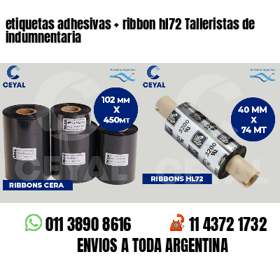 etiquetas adhesivas   ribbon hl72 Talleristas de indumnentaria