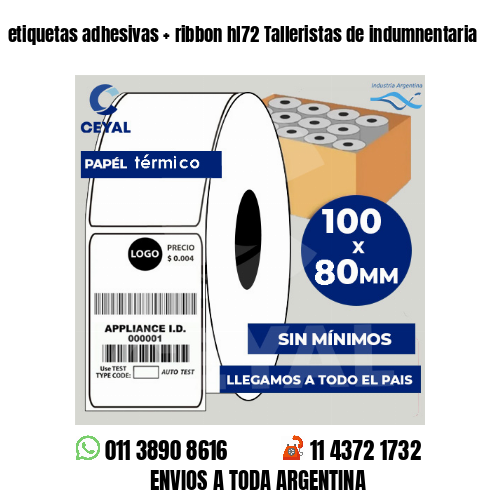 etiquetas adhesivas   ribbon hl72 Talleristas de indumnentaria