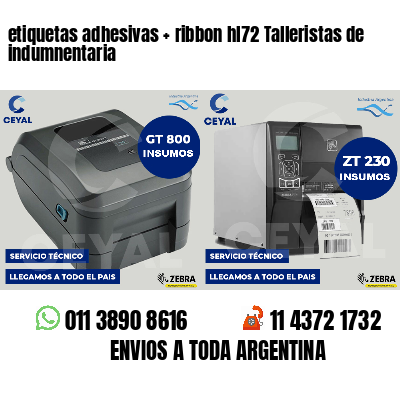 etiquetas adhesivas   ribbon hl72 Talleristas de indumnentaria