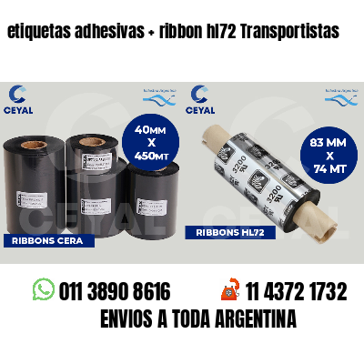 etiquetas adhesivas   ribbon hl72 Transportistas