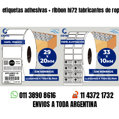 etiquetas adhesivas   ribbon hl72 fabricantes de ropa