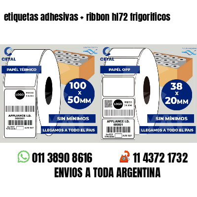 etiquetas adhesivas   ribbon hl72 frigorificos