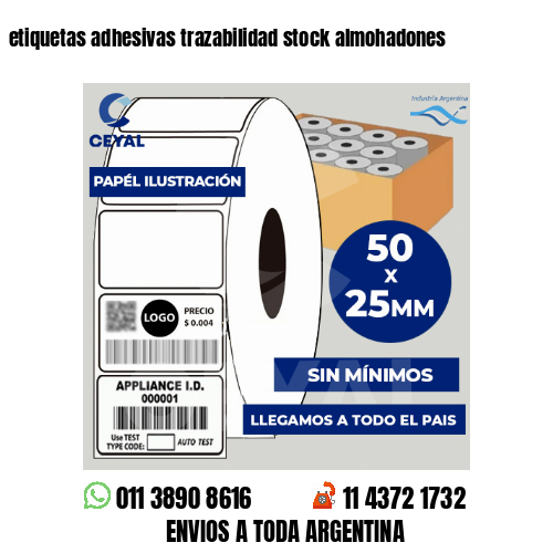 etiquetas adhesivas trazabilidad stock almohadones