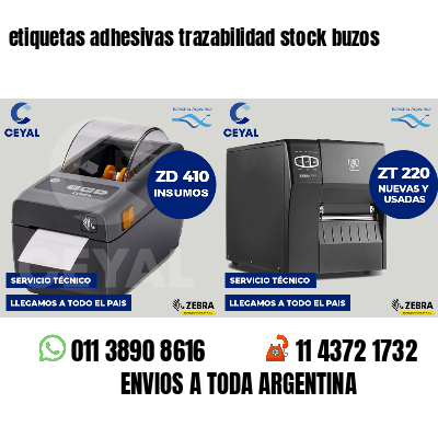 etiquetas adhesivas trazabilidad stock buzos