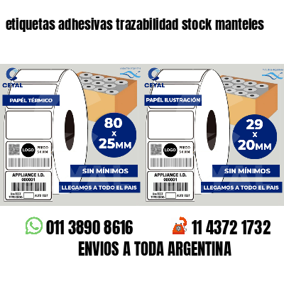 etiquetas adhesivas trazabilidad stock manteles