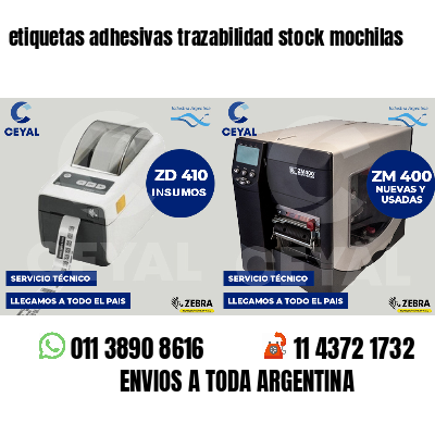 etiquetas adhesivas trazabilidad stock mochilas