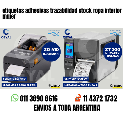 etiquetas adhesivas trazabilidad stock ropa interior mujer