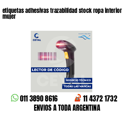 etiquetas adhesivas trazabilidad stock ropa interior mujer