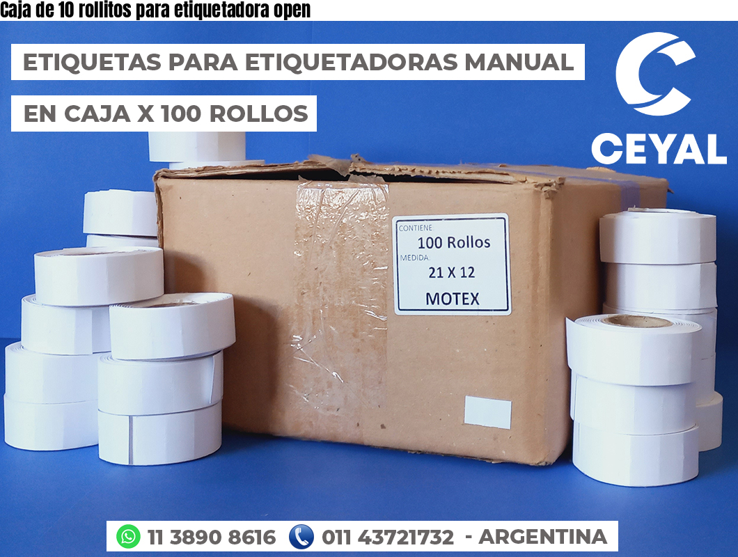 Caja de 10 rollitos para etiquetadora open