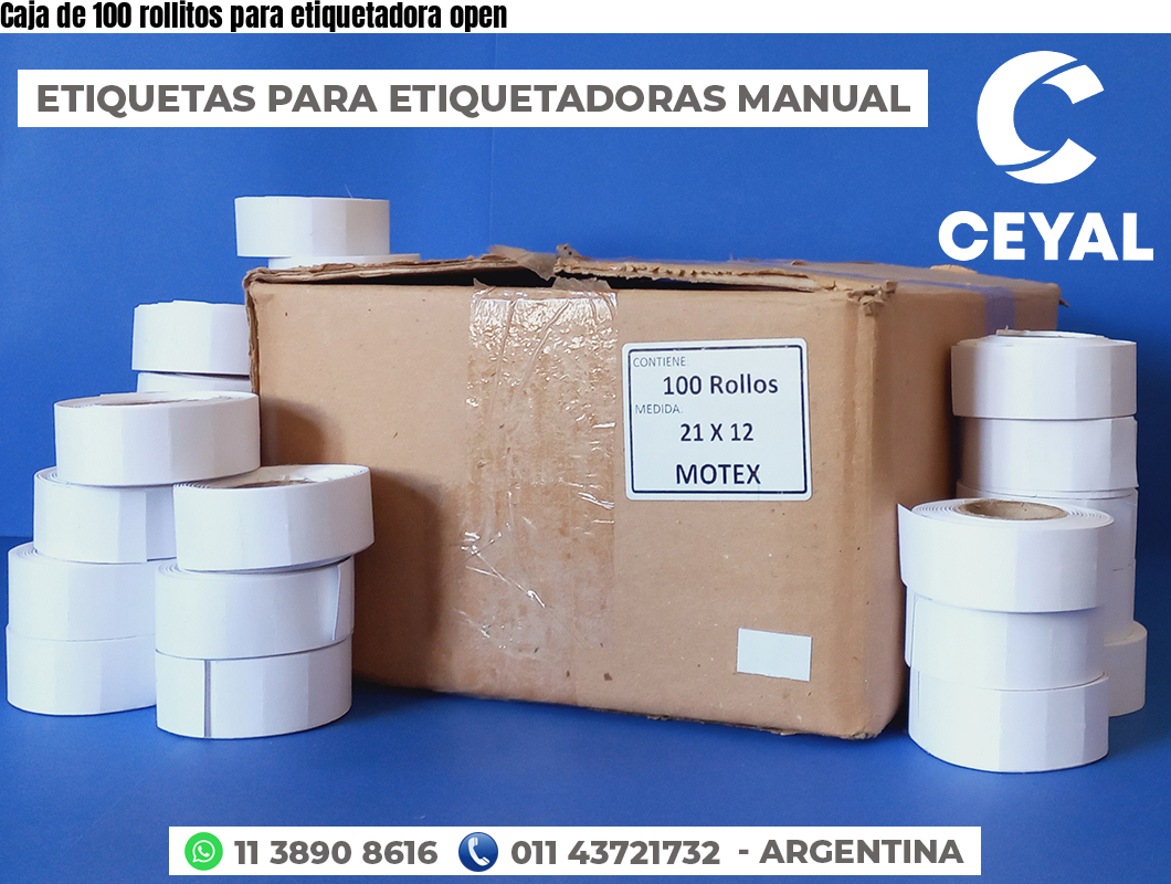 Caja de 100 rollitos para etiquetadora open