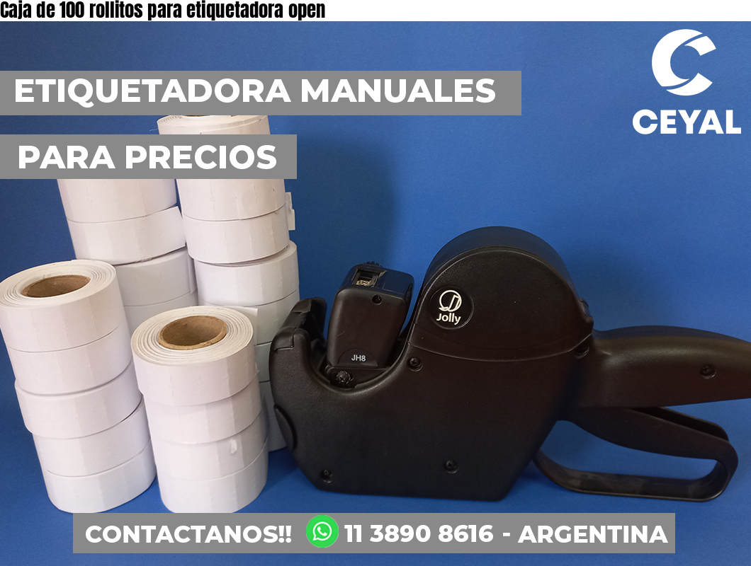 Caja de 100 rollitos para etiquetadora open