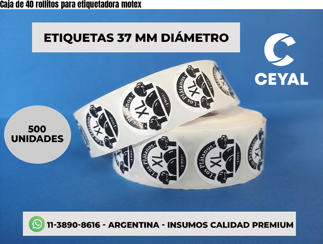 Caja de 40 rollitos para etiquetadora motex