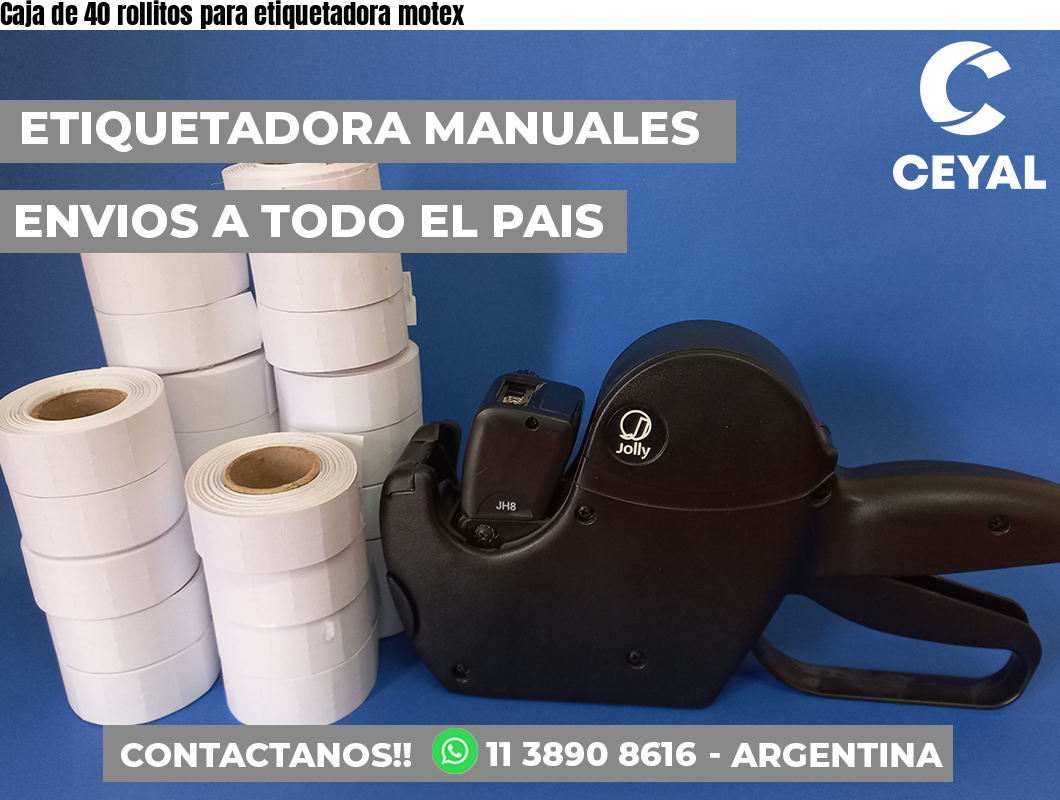 Caja de 40 rollitos para etiquetadora motex