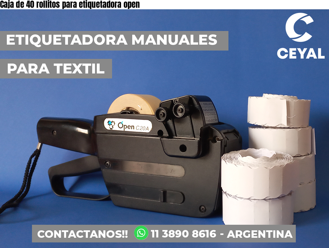 Caja de 40 rollitos para etiquetadora open