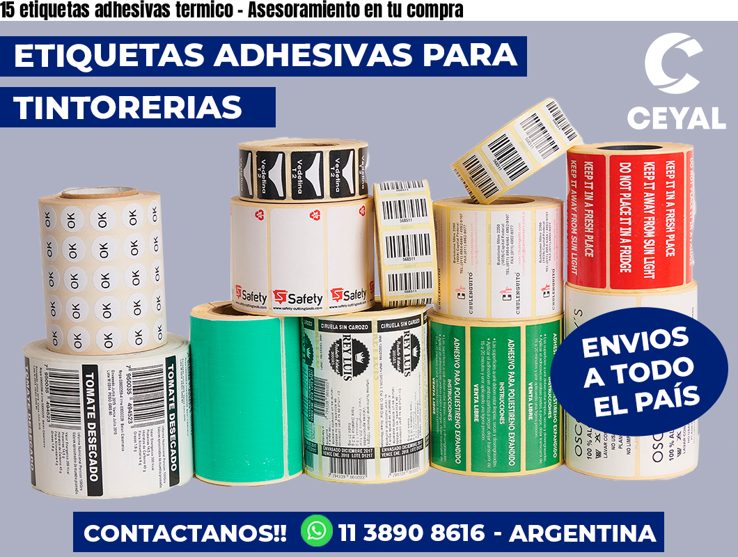 15 etiquetas adhesivas termico - Asesoramiento en tu compra