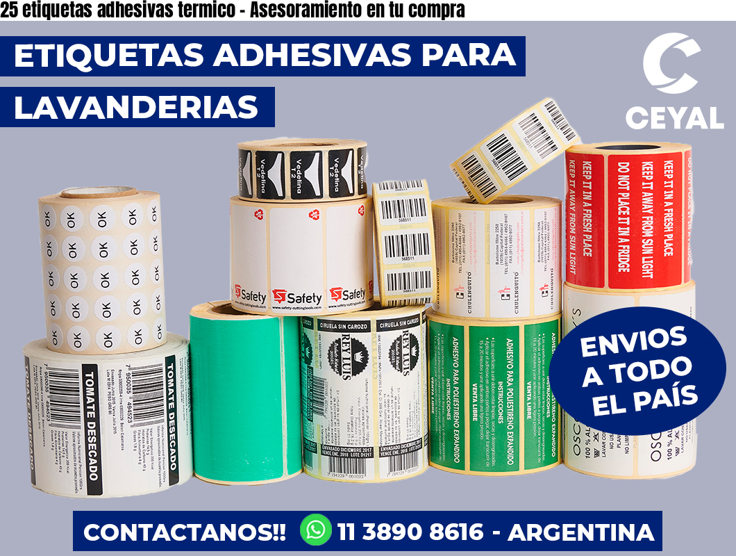 25 etiquetas adhesivas termico - Asesoramiento en tu compra