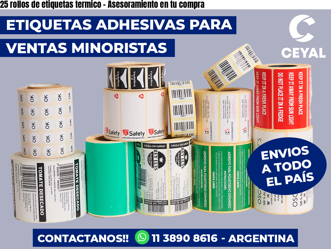 25 rollos de etiquetas termico – Asesoramiento en tu compra