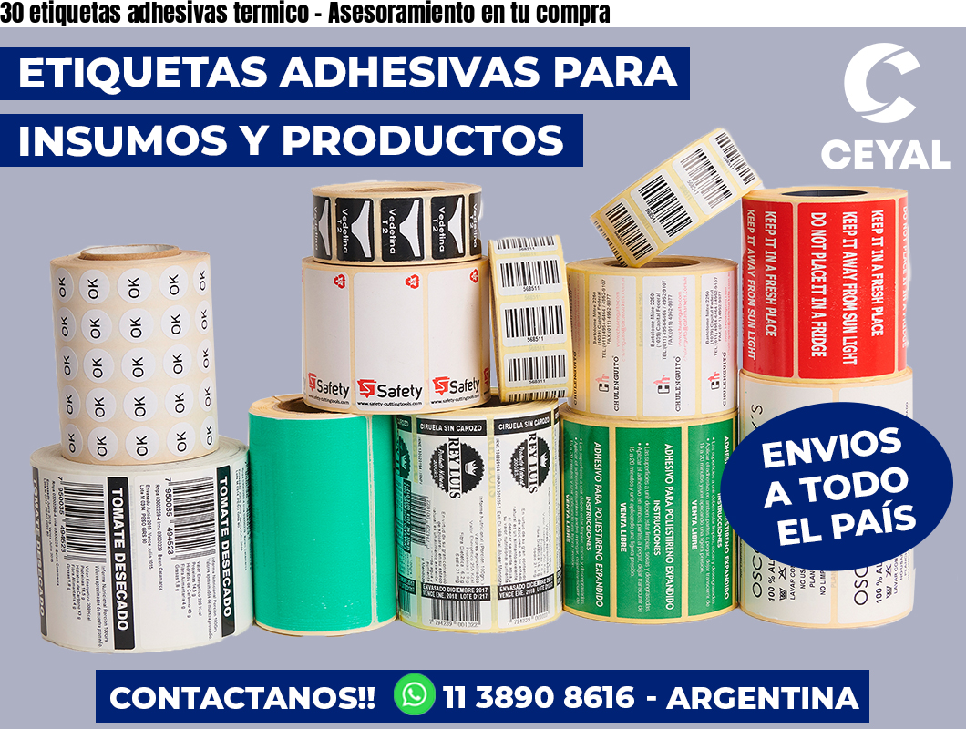 30 etiquetas adhesivas termico - Asesoramiento en tu compra