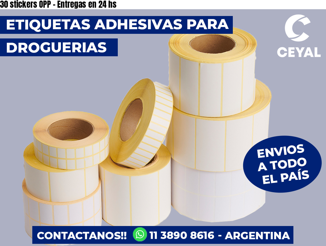 30 stickers OPP - Entregas en 24 hs