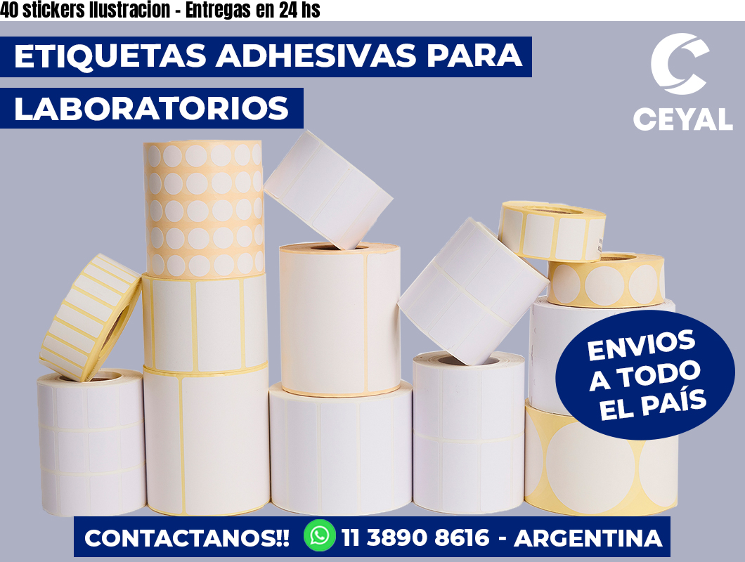 40 stickers Ilustracion - Entregas en 24 hs