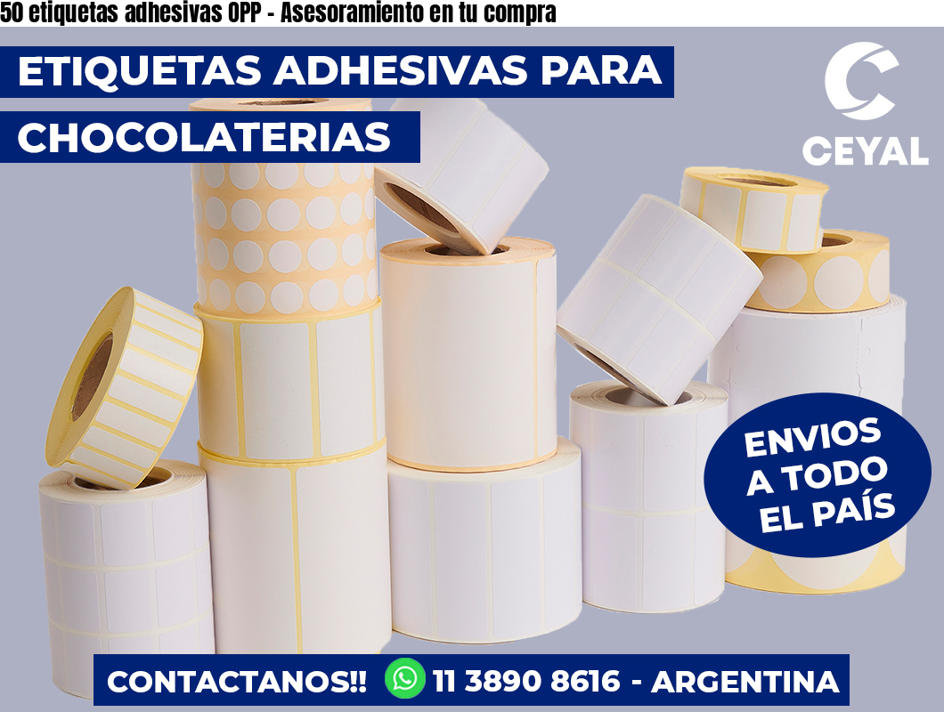 50 etiquetas adhesivas OPP - Asesoramiento en tu compra