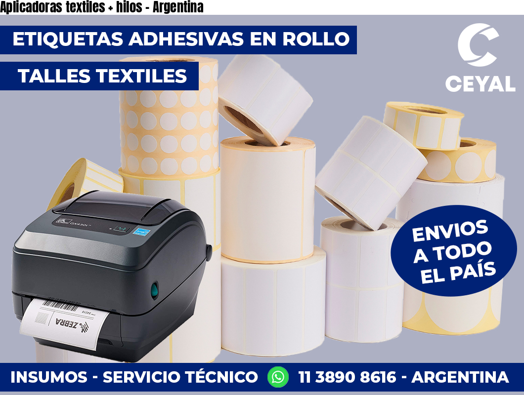 Aplicadoras textiles + hilos - Argentina