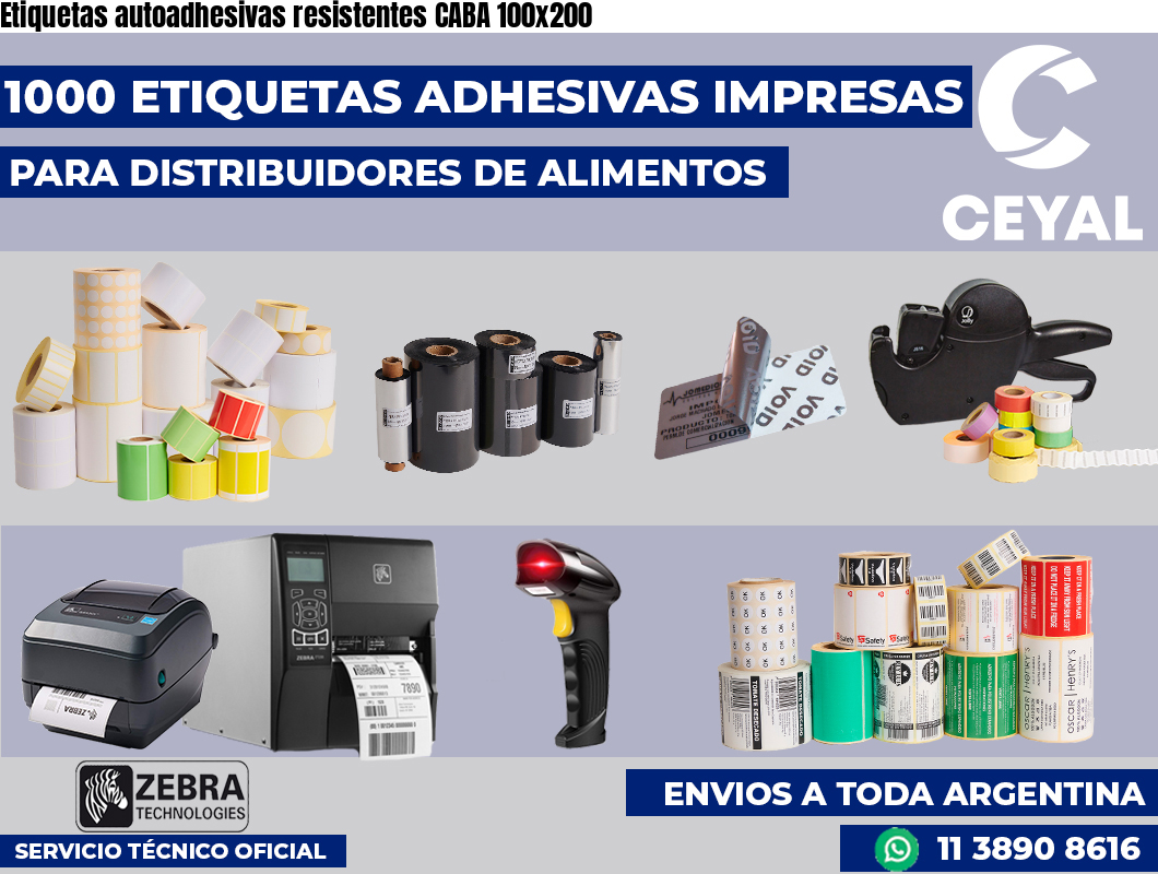 Etiquetas autoadhesivas resistentes CABA 100×200