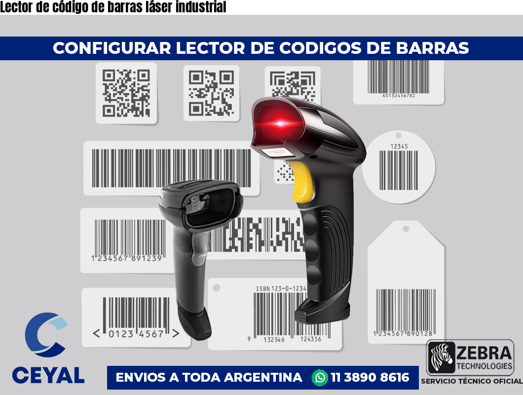 Lector de código de barras láser industrial